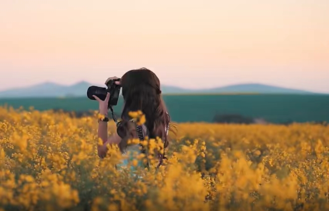 美女花海摄影治愈视频素材