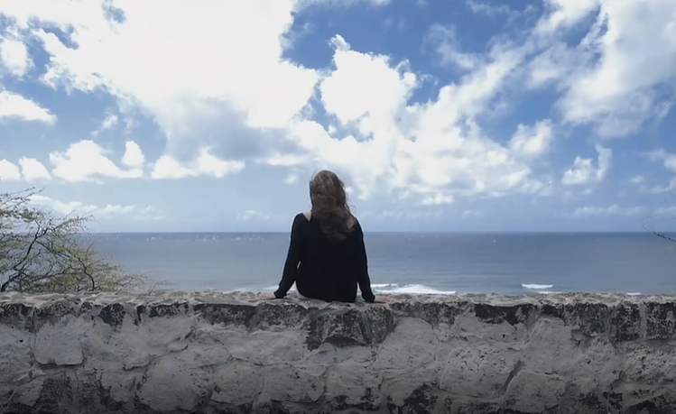 面朝大海看海的美女人物视频素材