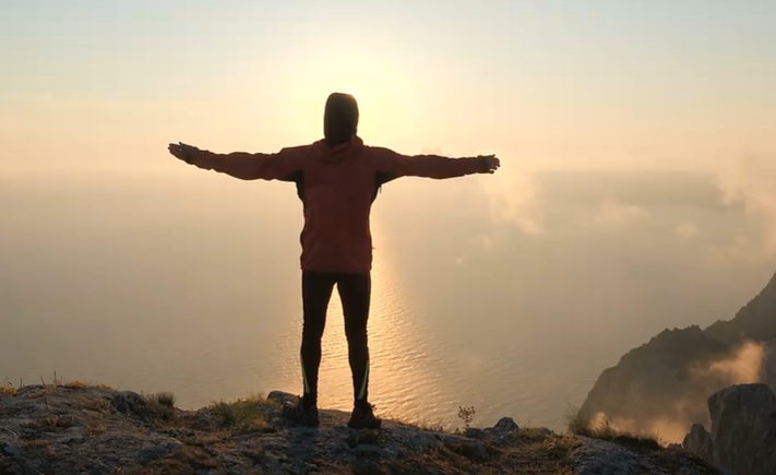 高山湖泊大自然励志素材视频